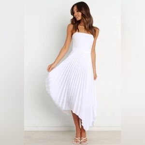 Louisa Skirt Pleated White Midi